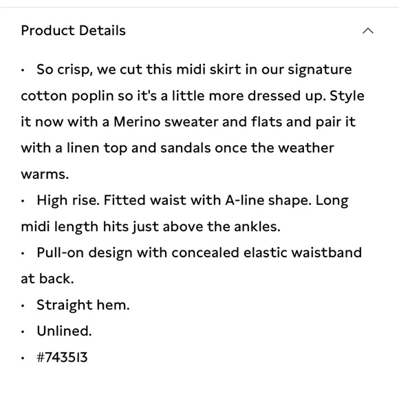 NWT Banana Republic Poplin Button Down Long Black Midi Skirt Sz XXL (#743513) - Picture 5 of 8